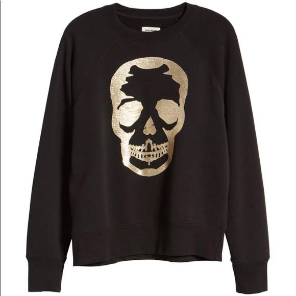 Zadig & Voltaire Tops - ZADIG & VOLTAIRE BNWT Gold Skull Sweatshirt Medium